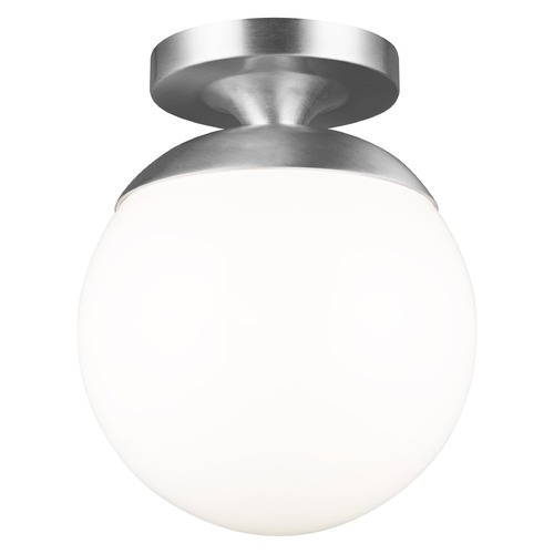 Visual Comfort Studio Collection Leo Hanging Globe Satin Aluminum Semi-Flush Mount by Visual Comfort Studio 7518-04