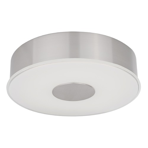 Modern Brushed Nickel LED Flush Mount with Frosted Shade 3000K 802LM by Kuzco Lighting