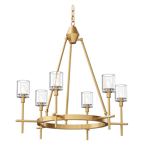 Salita Vintage Brass Chandelier by Alora Lighting