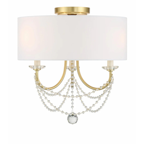 Crystorama Lighting Delilah 15.75-Inch Semi-Flush in Aged Brass by Crystorama Lighting DEL-90803-AG_CEILING