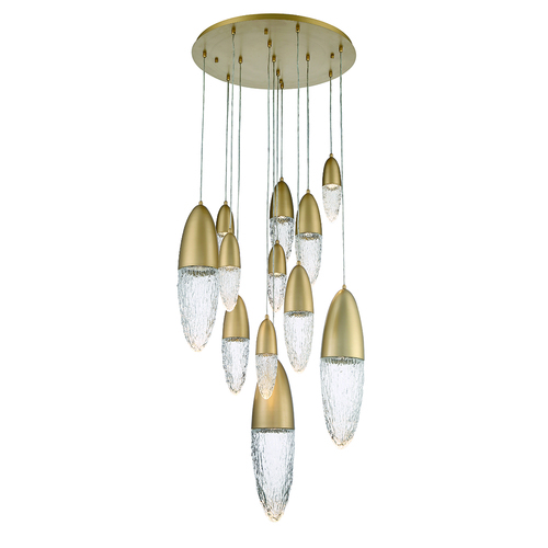 Ecrou 12-Light Chandelier in Satin Gold by Eurofase Lighting
