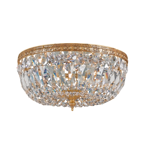 Crystorama Lighting Richmond Crystal Flush Mount in Olde Brass by Crystorama Lighting 712-OB-CL-SAQ