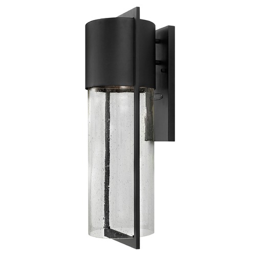 Hinkley Seeded Glass LED Outdoor Wall Light Black Hinkley 1325BK-LED