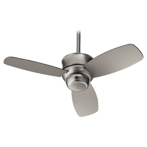 32-Inch Gusto Nickel Hugger Fan with Satin Nickel Blades by Quorum Lighting