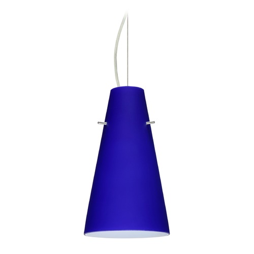 Besa Lighting Cierro Satin Nickel LED Mini-Pendant Light with Conical Shade