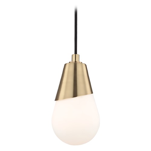 Mitzi by Hudson Valley Cora Aged Brass Mini Pendant by Mitzi by Hudson Valley H101701-AGB