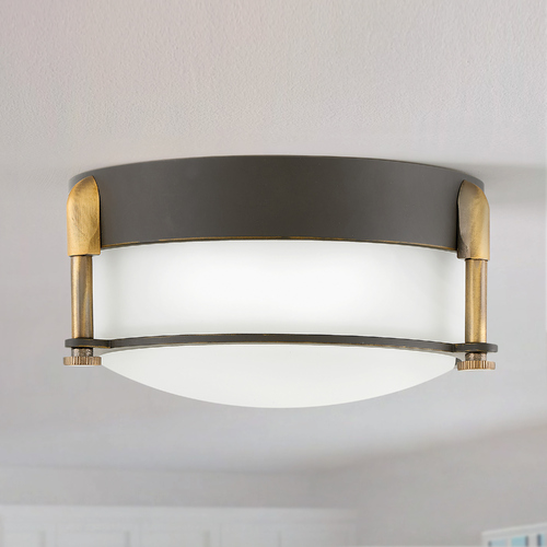 Colbin 7-Inch Oil Rubbed Bronze & Brass LED Flush Mount 3000K by Hinkley Lighting