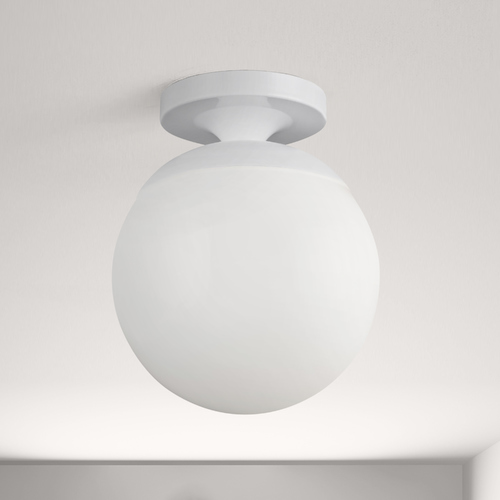Generation Lighting Leo - Hanging Globe White Semi-Flushmount Light 7518-15