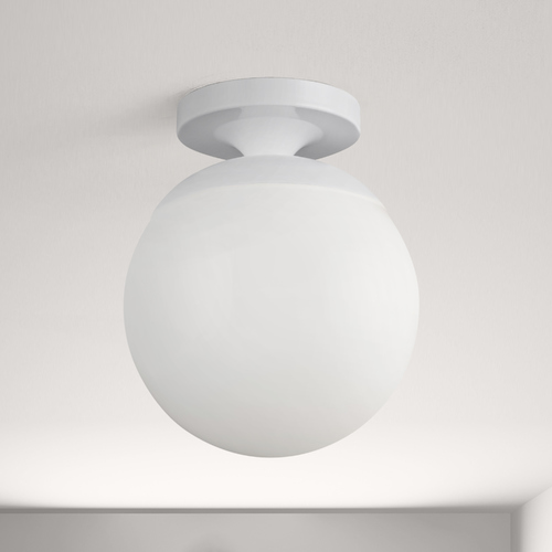 Leo Hanging Globe White Semi-Flush Mount by Visual Comfort Studio
