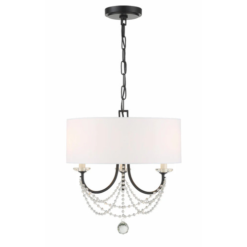 Crystorama Lighting Delilah 15.75-Inch Chandelier in Matte Black by Crystorama Lighting DEL-90803-MK