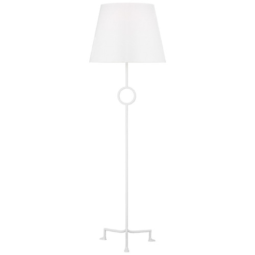 Visual Comfort Studio Collection Montour Matte White LED Floor Lamp with Empire Shade