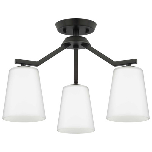 Progress Lighting Vertex Matte Black Semi-Flushmount Light