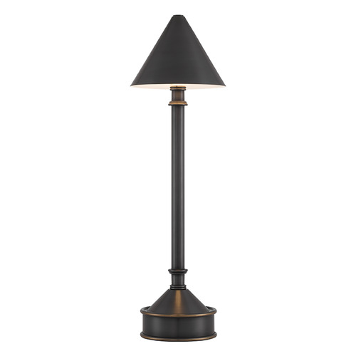 Currey and Company Traipse Oil Rubbed Bronze LED Table Lamp with Conical Shade