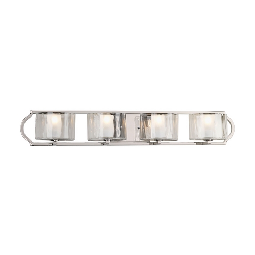 Progress Lighting Caress Bathroom Light in Polished Nickel by Progress Lighting P3078-104WB