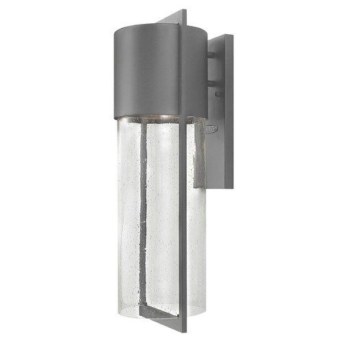 Hinkley Seeded Glass LED Outdoor Wall Light Grey Hinkley 1325HE-LED