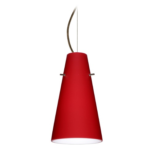 Besa Lighting Cierro Bronze LED Mini-Pendant Light with Conical Shade