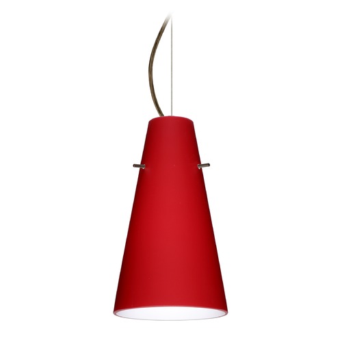 Besa Lighting Besa Lighting Cierro Bronze LED Mini-Pendant Light with Conical Shade 1KX-4124RM-LED-BR