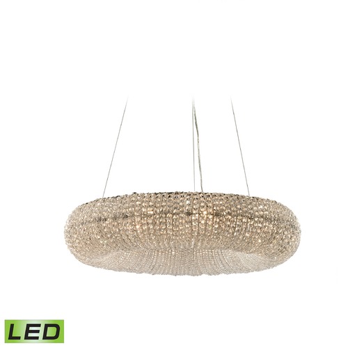 Elk Lighting Elk Lighting Crystal Ring Polished Chrome LED Pendant Light with Oblong Shade 45292/10-LED