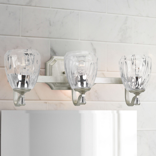 Anjoux 3-Light Bath Light in Silver Ridge by Progress Lighting