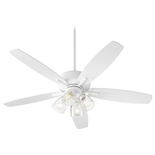 Breeze Studio White LED Ceiling Fan with Light by Quorum Lighting