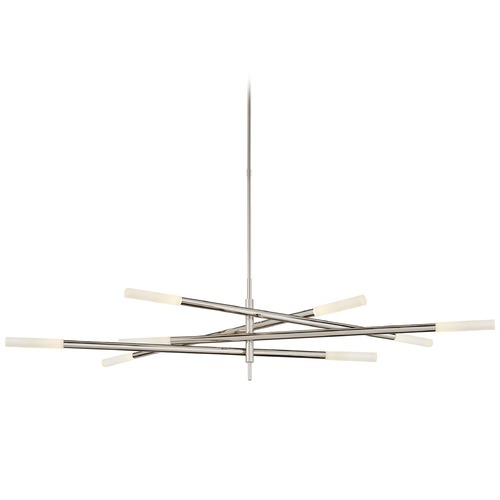 Visual Comfort Signature Collection Kelly Wearstler Rousseau Chandelier in Nickel by Visual Comfort Signature KW5589PNEC