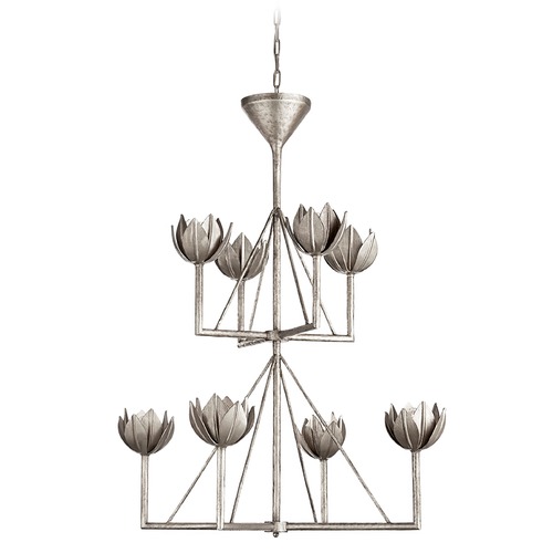Visual Comfort Signature Collection Julie Neill Alberto Chandelier in Silver Leaf by Visual Comfort Signature JN5005BSL