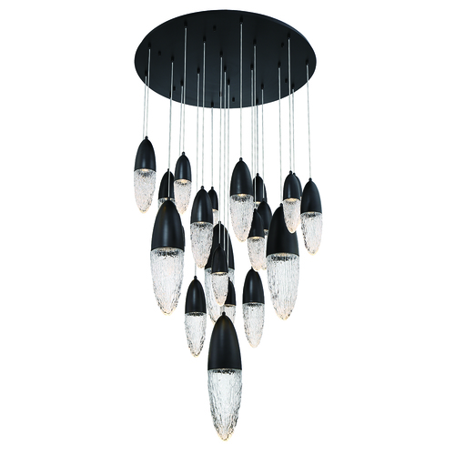 Ecrou 22-Light Grand Chandelier in Matte Black by Eurofase Lighting
