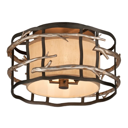 Adirondack 18-Inch Flush Mount in Graphite & Silver Leaf by Troy Lighting