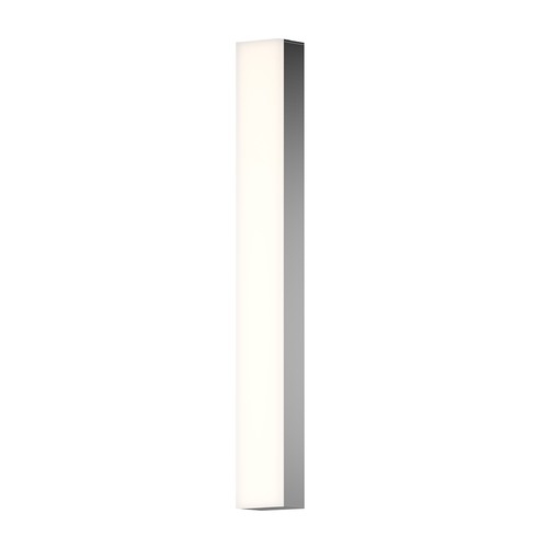 Solid Glass Bar Satin Nickel LED Vertical Bathroom Light by Sonneman Lighting
