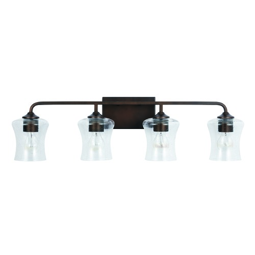 HomePlace by Capital Lighting HomePlace Reeves Bronze 4-Light Bathroom Light with Clear Seeded Glass 139241BZ-499