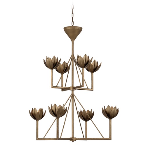 Visual Comfort Signature Collection Julie Neill Alberto Chandelier in Bronze Leaf by Visual Comfort Signature JN5005ABL