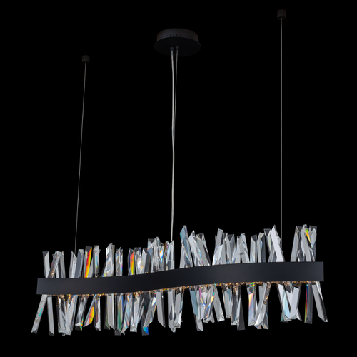 Glacier 42-Inch LED Linear Light in Matte Black by Allegri Crystal