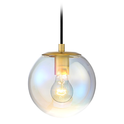Designers Fountain Neva Brushed Gold Mini-Pendant Light with Globe Shade