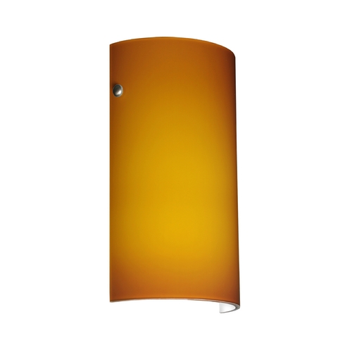 Besa Lighting Modern Sconce Wall Light Amber Glass Satin Nickel by Besa Lighting 704280-SN