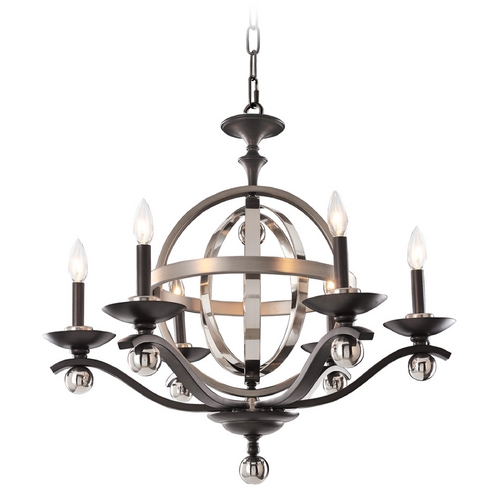 Rothwell Polished Satin Nickel Chandelier by Kalco Lighting