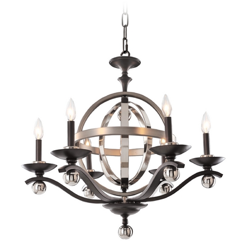 Kalco Lighting Rothwell Polished Satin Nickel Chandelier by Kalco Lighting 6597PSN