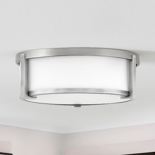 Lowell 2-Light Antique Nickel Flush Mount by Hinkley Lighting