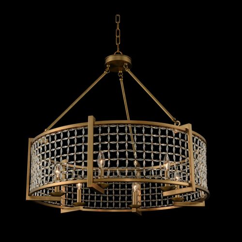 Verona 36-Inch Pendant in Brushed Pearlized Brass by Allegri Crystal