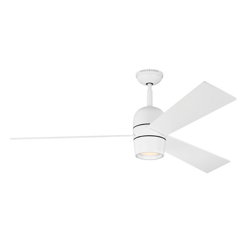 Visual Comfort Fan Collection Visual Comfort Fan Collection Thomas O'brien Alba 60 Matte White LED Ceiling Fan with Light 3ALBR60RZWD
