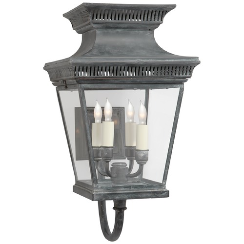 Visual Comfort Signature Collection E.F. Chapman Elsinore Wall Lantern in Weathered Zinc by Visual Comfort Signature CHD2952WZ