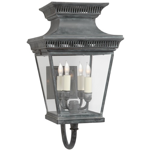 E.F. Chapman Elsinore Wall Lantern in Weathered Zinc by Visual Comfort Signature