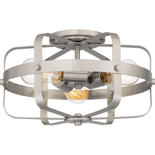 Quoizel Lighting Manzel Flush Mount in Brushed Nickel by Quoizel Lighting QFL5592BN