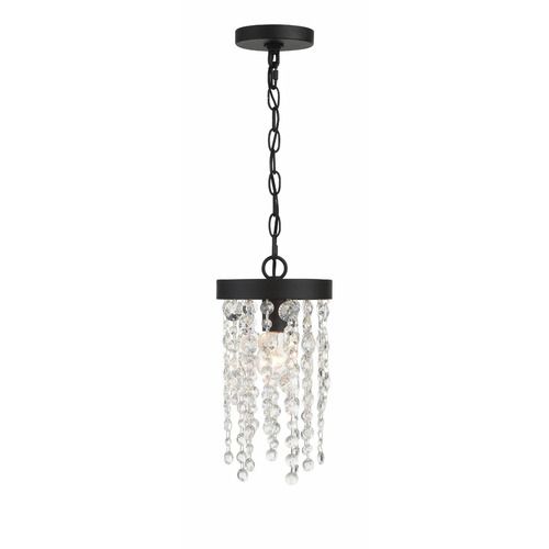 Crystorama Lighting Winham Crystal Mini Pendant in Black Forged by Crystorama Lighting WIN-610-BF-CL-MWP