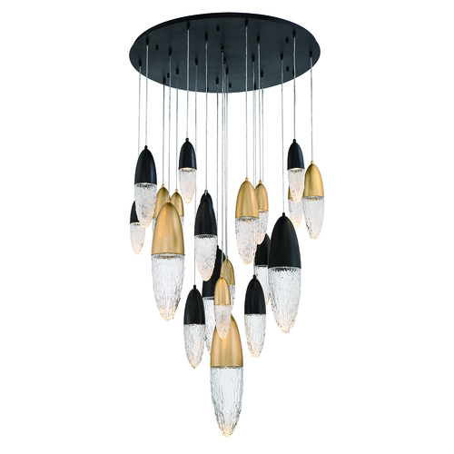 Ecrou 22-Light Grand Chandelier in Black & Gold by Eurofase Lighting