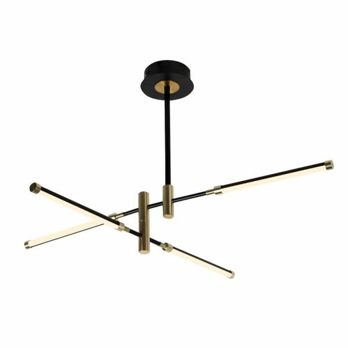 Fianco LED Chandelier in Black & Brass by Evolv by Justice Design Group