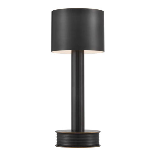 Currey and Company Traverse Oil Rubbed Bronze LED Table Lamp with Drum Shade