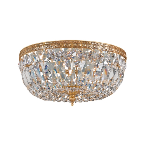 Crystorama Lighting Richmond Crystal Flush Mount in Olde Brass by Crystorama Lighting 714-OB-CL-SAQ