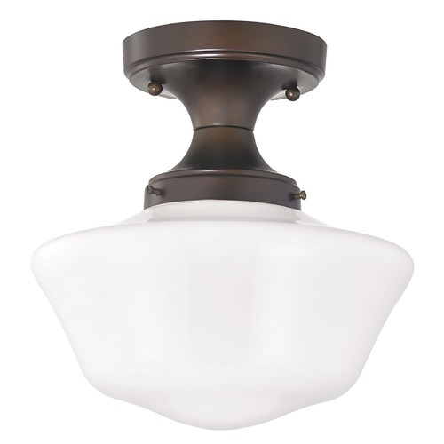 10-Inch Wide Bronze Schoolhouse Ceiling Light