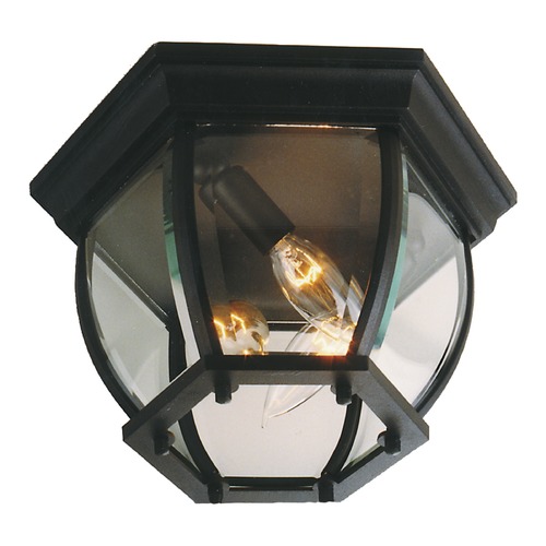 Bent Glass Matte Black Outdoor Flush Mount by Craftmade Lighting