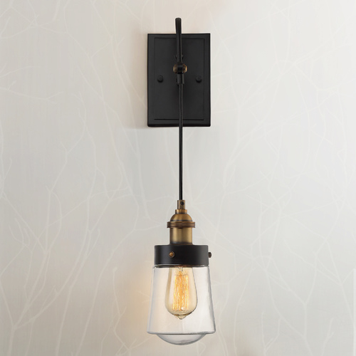 Macauley Wall Sconce in Vintage Black & Warm Brass by Savoy House